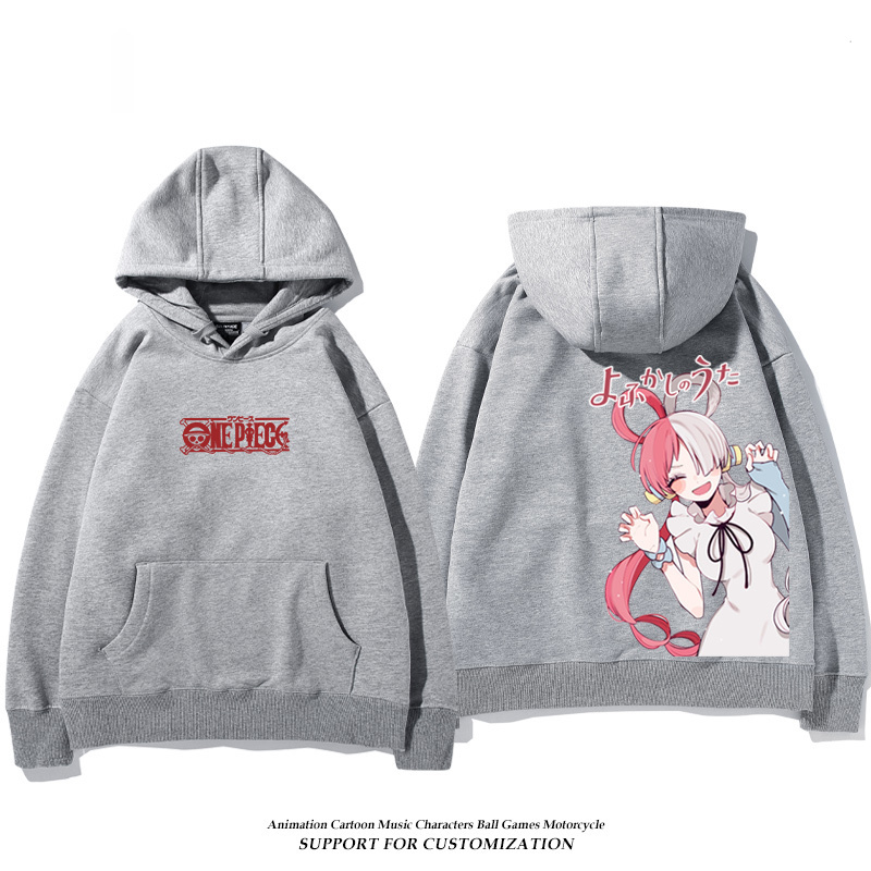 航海王紅髮歌姬烏塔 聯名衛衣2024秋冬新款親子情侶裝薄絨款連帽衛衣