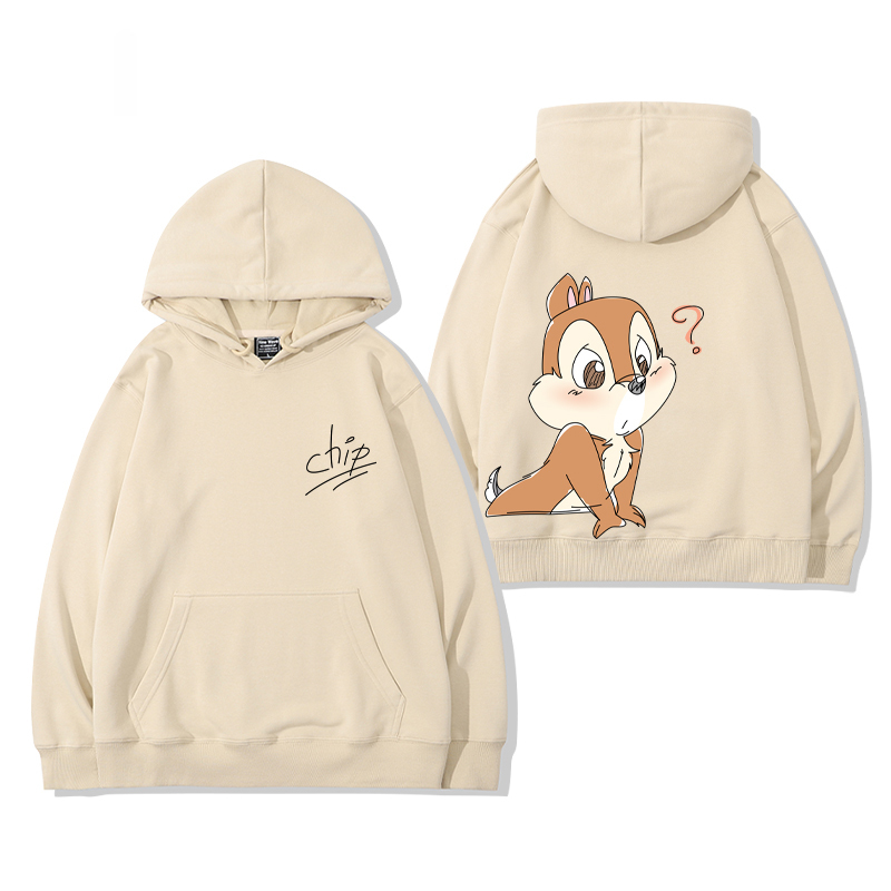 奇奇和蒂蒂 聯名衛衣2024秋冬新款親子情侶裝薄絨款連帽衛衣