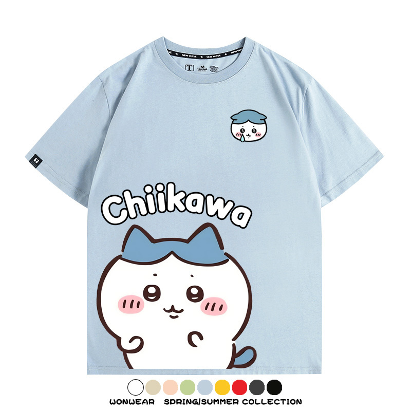 Chiikawa日系萌系吉伊卡哇可愛小八烏薩奇聯名短袖夏男T恤衫