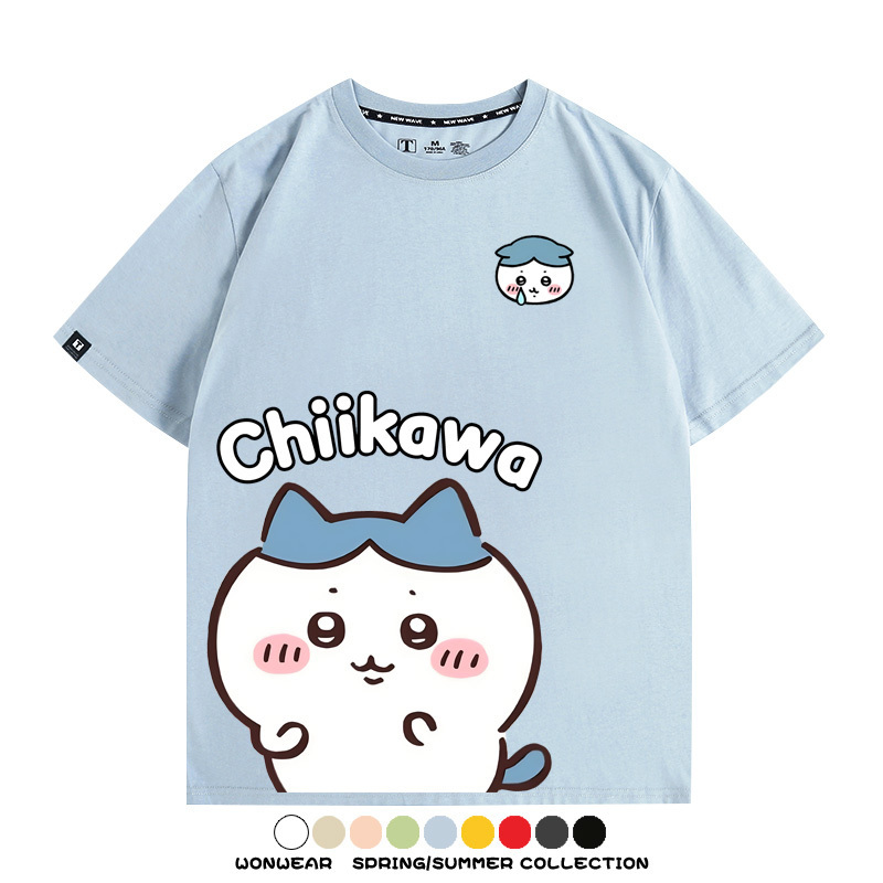 Chiikawa日系萌系吉伊卡哇可愛小八烏薩奇聯名短袖夏男T恤衫