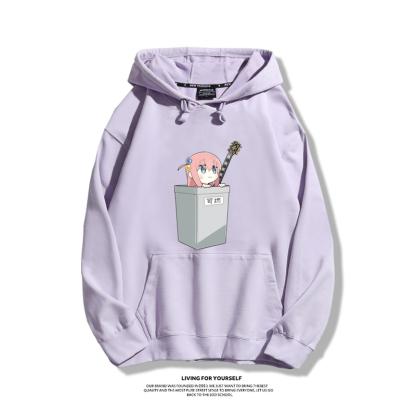 孤獨搖滾聯名衛衣2023秋冬新款親子情侶裝薄絨款連帽衛衣