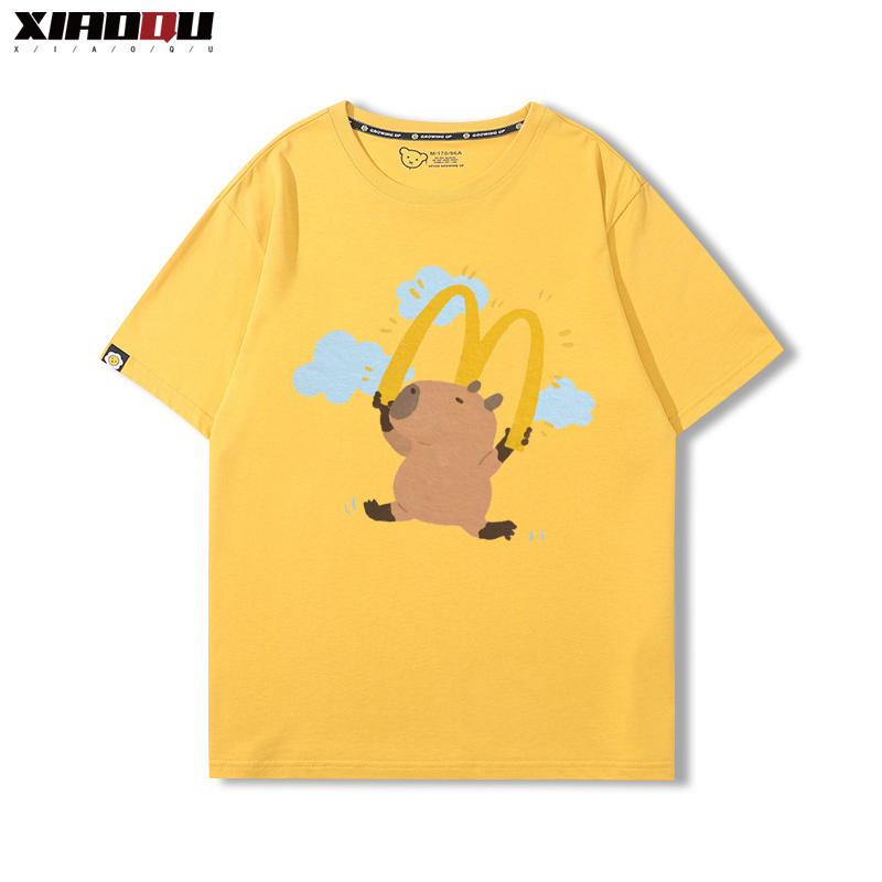 卡皮巴拉 2024親子情侶男女同款 純棉T恤