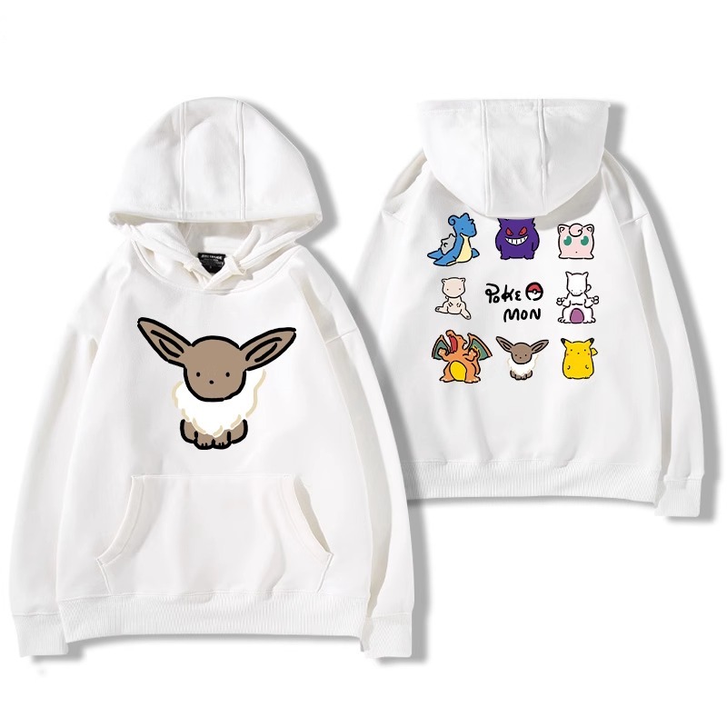 寶可夢聯名衛衣2024秋冬新款親子情侶裝薄絨款連帽衛衣