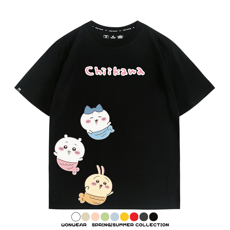 Chiikawa吉伊卡哇烏薩奇寶寶 親子情侶裝寬鬆短袖T