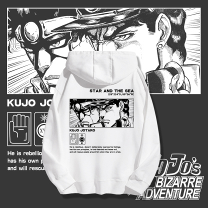 JoJo的奇妙冒險聯名衛衣2023秋冬新款親子情侶裝薄絨款連帽衛衣