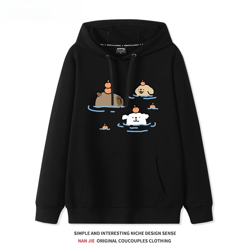 可愛卡通卡皮巴拉 聯名衛衣2025秋冬新款 親子情侶裝連帽衛衣