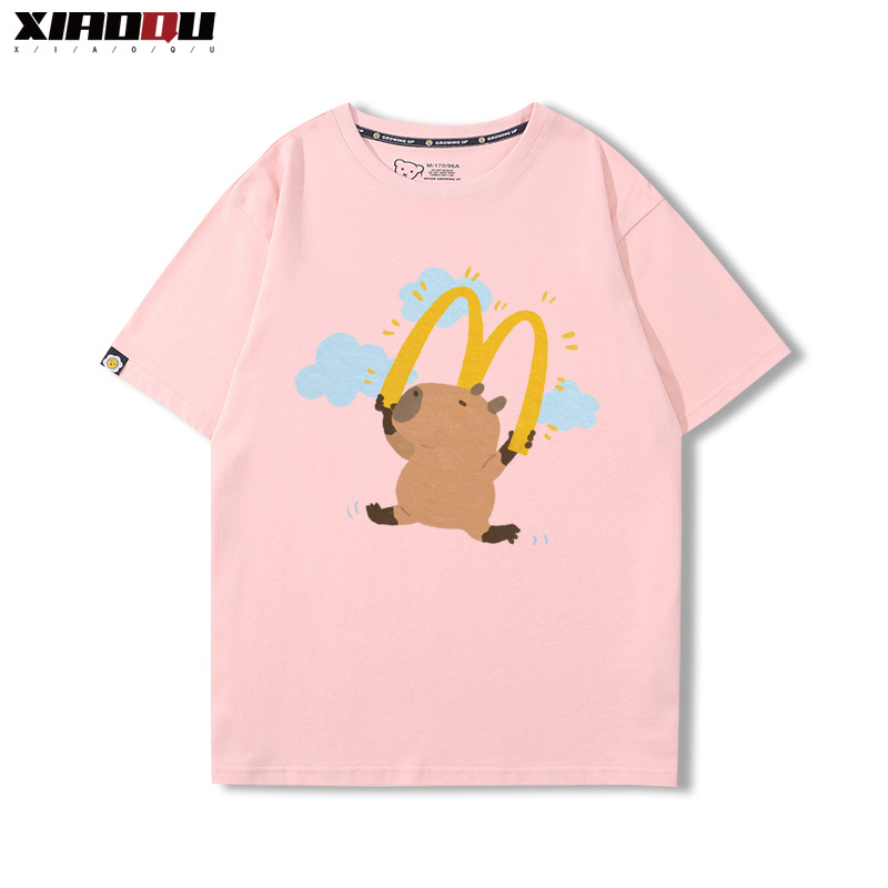 卡皮巴拉 2024親子情侶男女同款 純棉T恤