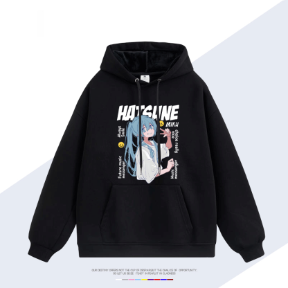 初音未來 聯名衛衣2025秋冬新款 親子情侶裝連帽衛衣