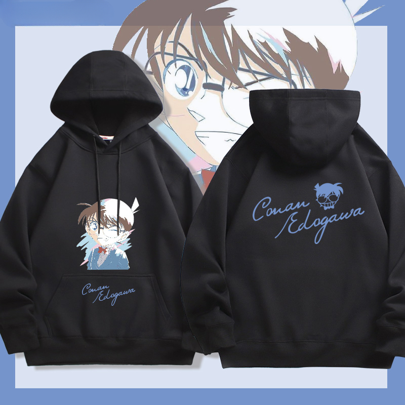 名偵探柯南 2024秋冬新款親子情侶裝薄絨款連帽衛衣