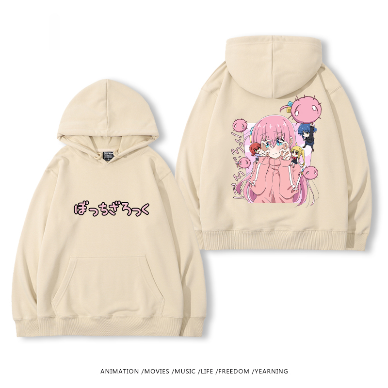 孤獨搖滾 聯名衛衣2024秋冬新款親子情侶裝薄絨款連帽衛衣