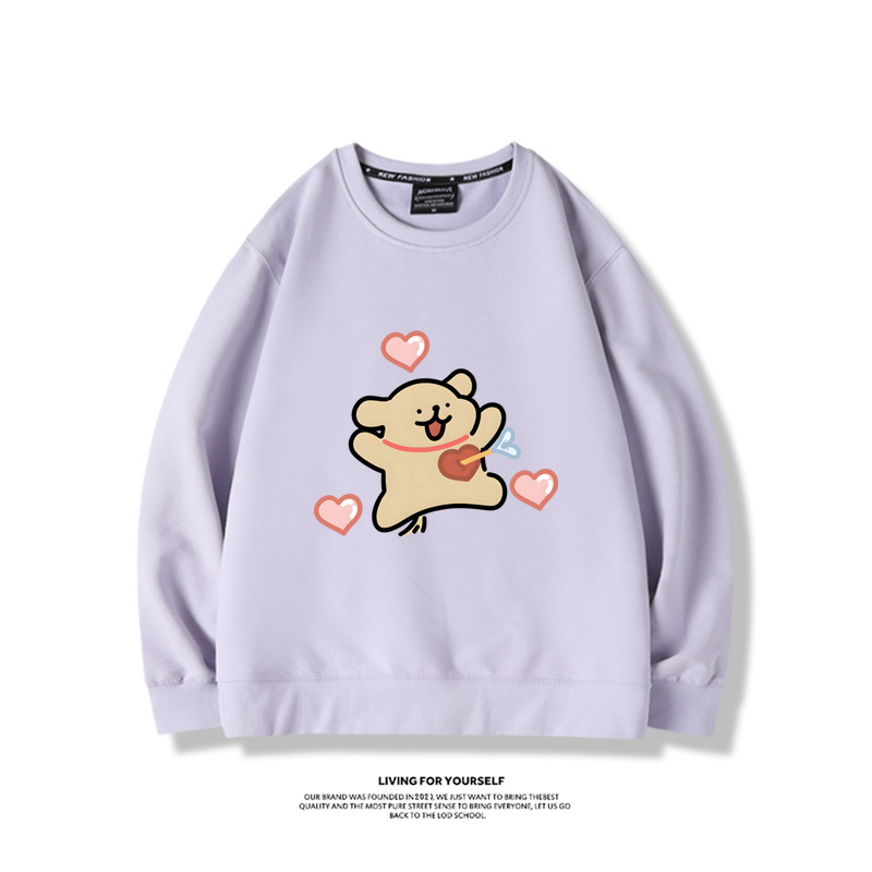 線條小狗2023親子情侶裝 圓領長袖