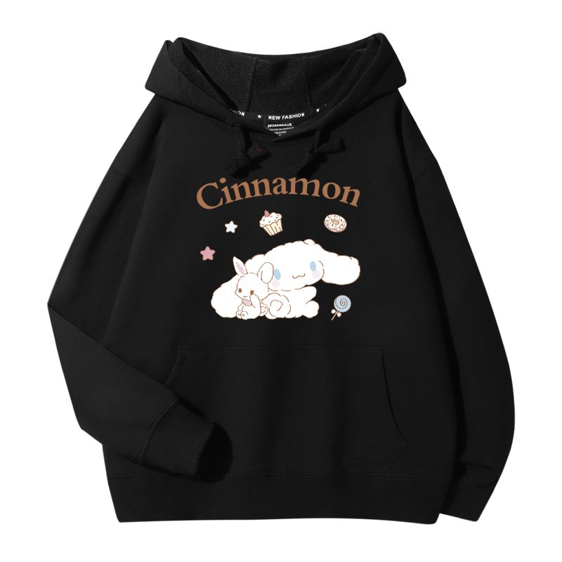 三麗鷗潮牌聯名衛衣2023秋冬新款親子情侶裝薄絨款連帽衛衣