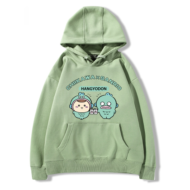 chiikawa吉伊卡哇聯名三麗歐 2024秋冬新款親子情侶裝薄絨款連帽衛衣