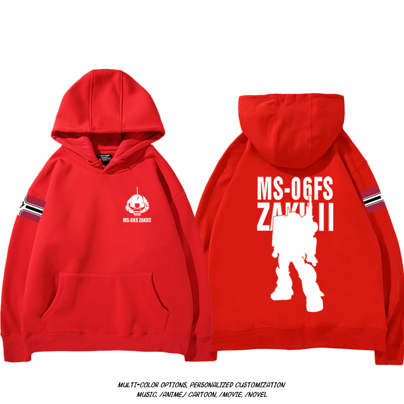 機動戰士高達扎古吉翁 聯名衛衣2024秋冬新款親子情侶裝薄絨款連帽衛衣