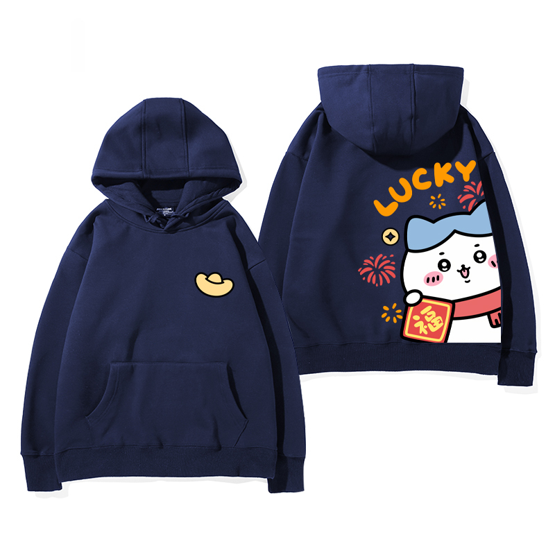 chiikawa 2024秋冬新款親子情侶裝薄絨款連帽衛衣