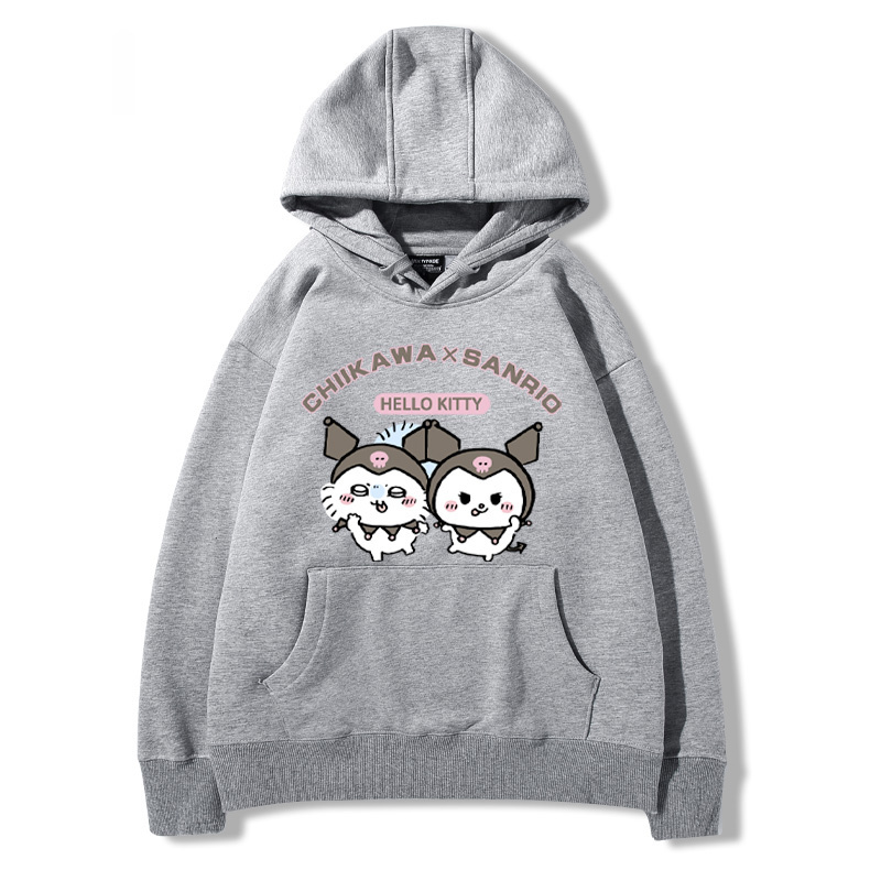 chiikawa吉伊卡哇聯名三麗歐 2024秋冬新款親子情侶裝薄絨款連帽衛衣