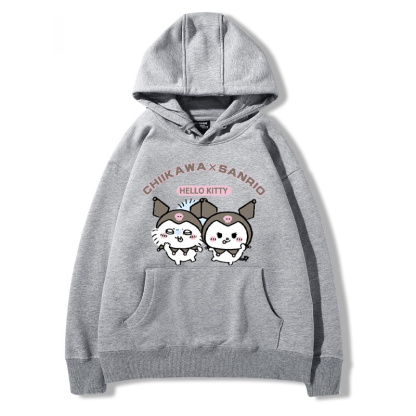 chiikawa吉伊卡哇聯名三麗歐 2024秋冬新款親子情侶裝薄絨款連帽衛衣