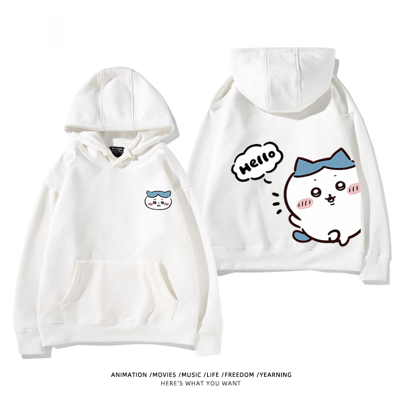 chiikawa 2024秋冬新款親子情侶裝薄絨款連帽衛衣