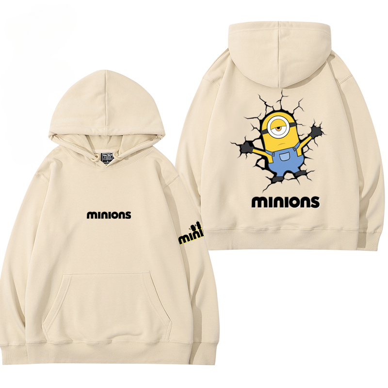 小黃人 聯名衛衣2024秋冬新款親子情侶裝薄絨款連帽衛衣