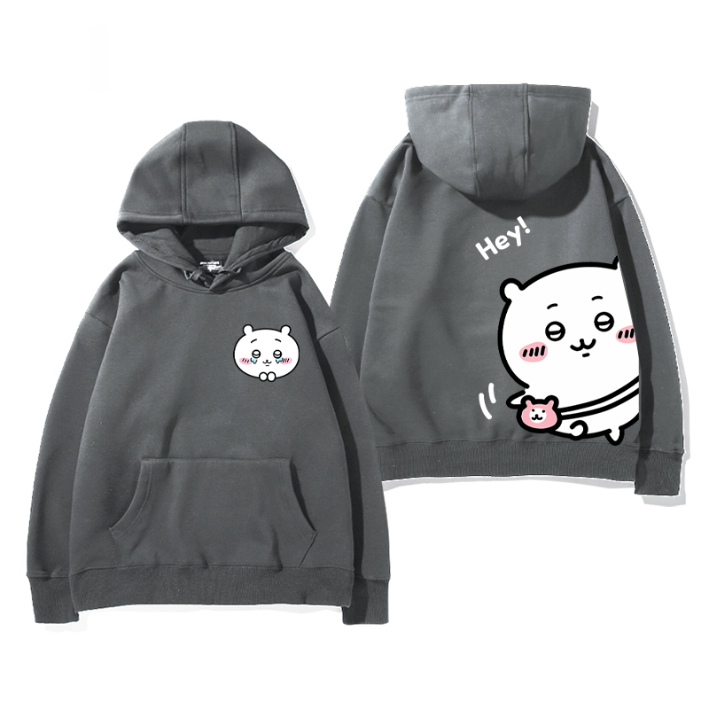 Chiikawa聯名衛衣2024秋冬新款親子情侶裝薄絨款連帽衛衣