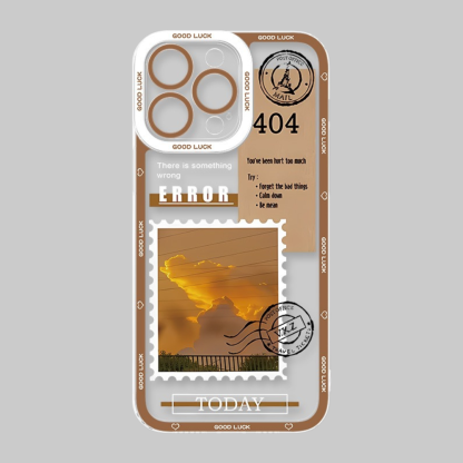 郵票風景天使眼透明防摔軟殼