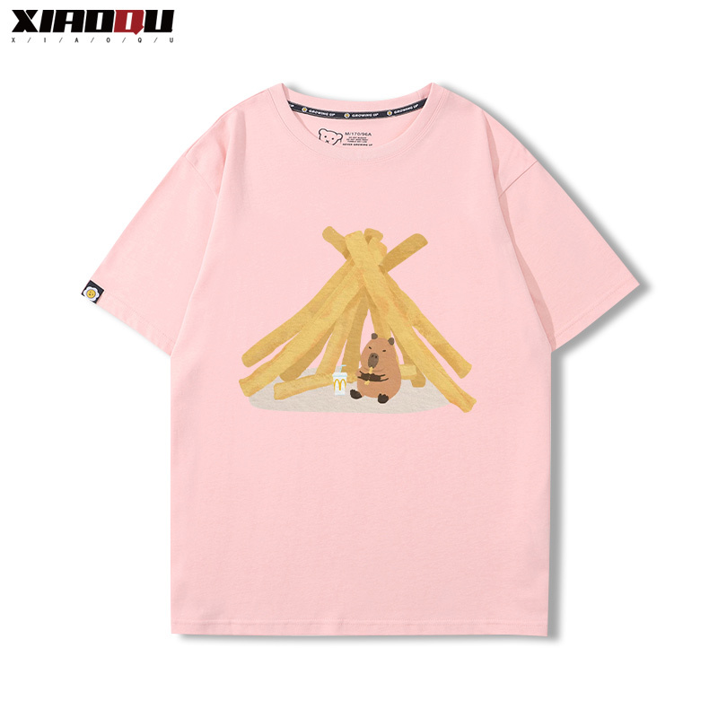 卡皮巴拉 2024親子情侶男女同款 純棉T恤