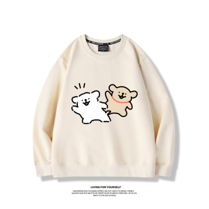 線條小狗2023親子情侶裝 圓領長袖