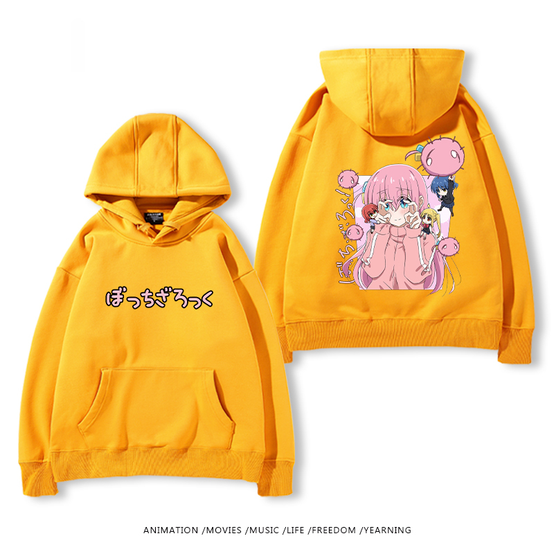 孤獨搖滾 聯名衛衣2024秋冬新款親子情侶裝薄絨款連帽衛衣