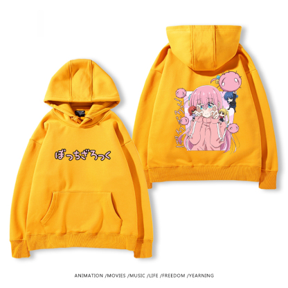 孤獨搖滾 聯名衛衣2024秋冬新款親子情侶裝薄絨款連帽衛衣