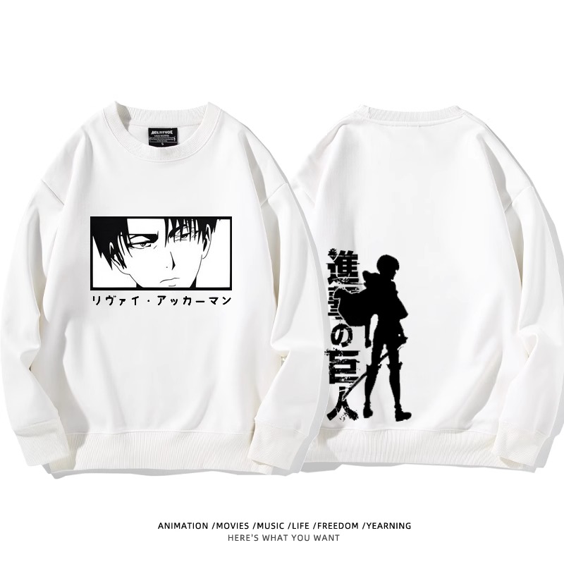 進擊的巨人 聯名衛衣2024秋冬新款親子情侶裝薄絨款連帽衛衣