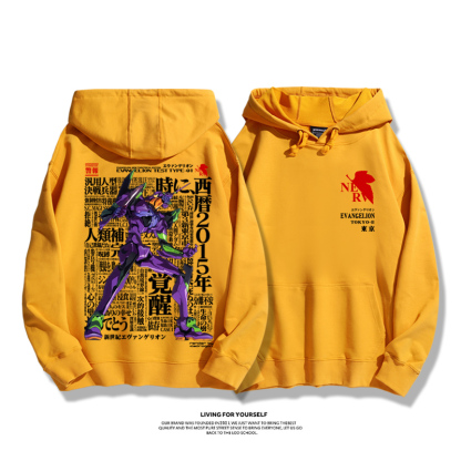EVA新世紀福音戰士聯名衛衣2023秋冬新款親子情侶裝薄絨款連帽衛衣