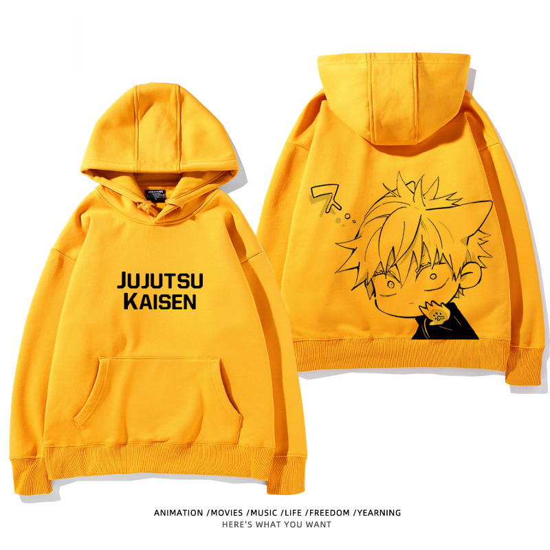 咒術迴戰聯名衛衣2024秋冬新款親子情侶裝薄絨款連帽衛衣