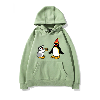 企鵝家族PINGU 聯名衛衣2024秋冬新款親子情侶裝薄絨款連帽衛衣