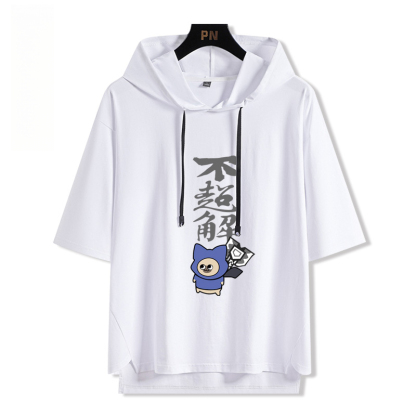 魔物獵人呆貓艾露貓搞怪  連帽短袖T恤