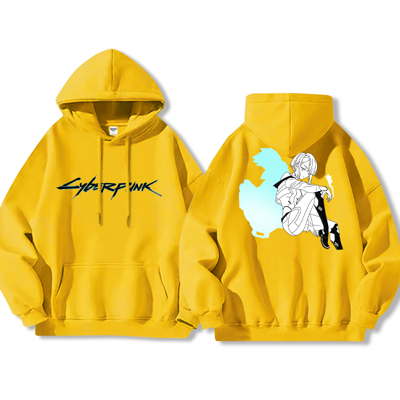 賽博朋克 聯名衛衣2024秋冬新款親子情侶裝薄絨款連帽衛衣