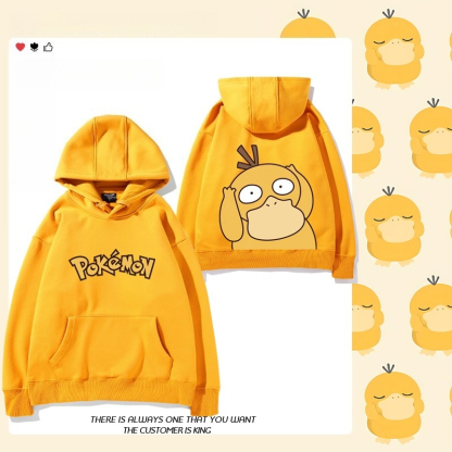 精靈寶可夢可達鴨 衛衣2025秋冬新款親子情侶裝連帽衛衣