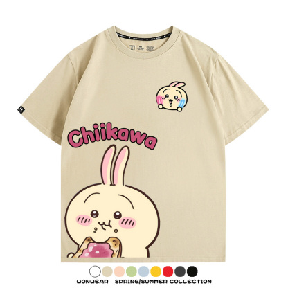 Chiikawa日系萌系吉伊卡哇可愛小八烏薩奇聯名短袖夏男T恤衫