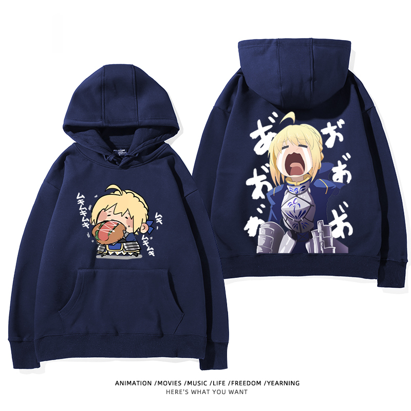 fate 2024秋冬新款親子情侶裝薄絨款連帽衛衣