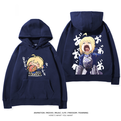 fate 2024秋冬新款親子情侶裝薄絨款連帽衛衣