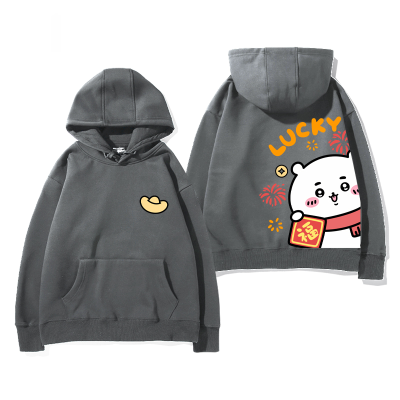 chiikawa 2024秋冬新款親子情侶裝薄絨款連帽衛衣