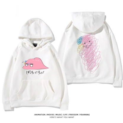 孤獨搖滾 聯名衛衣2024秋冬新款親子情侶裝薄絨款連帽衛衣