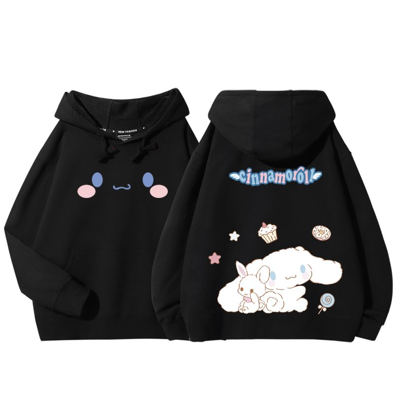 三麗鷗聯名衛衣2024秋冬新款親子情侶裝薄絨款連帽衛衣