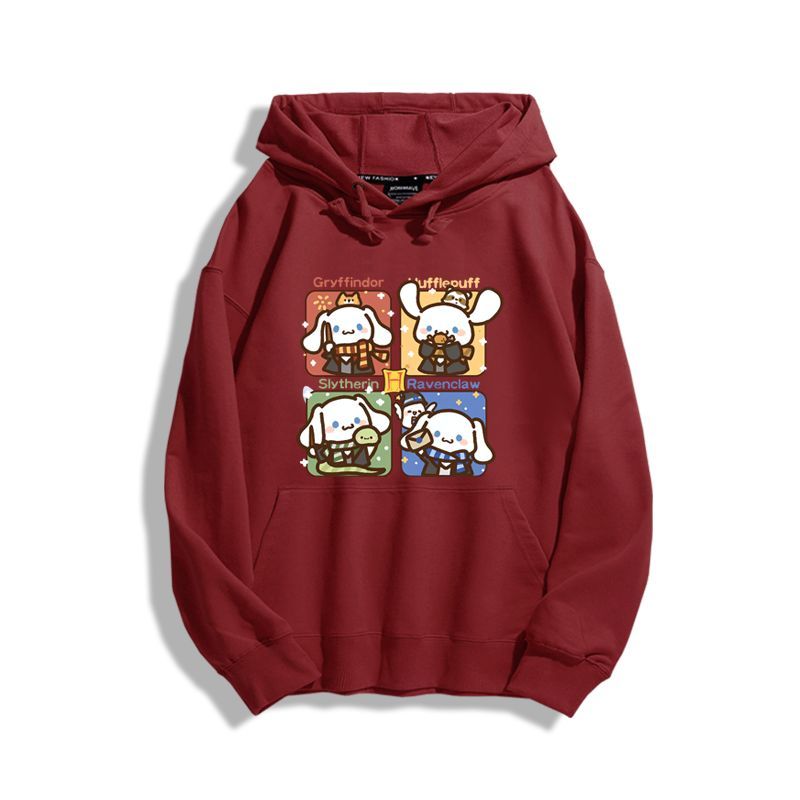 哈利波特聯名三麗鷗聯名衛衣2023秋冬新款親子情侶裝薄絨款連帽衛衣