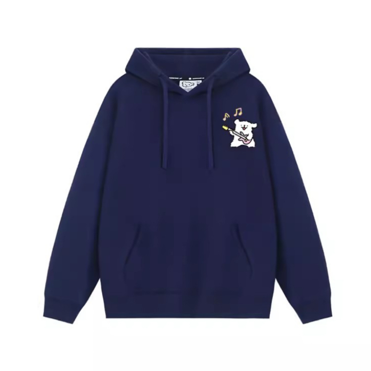 線條小狗音樂會聯名衛衣2024秋冬新款親子情侶裝薄絨款連帽衛衣