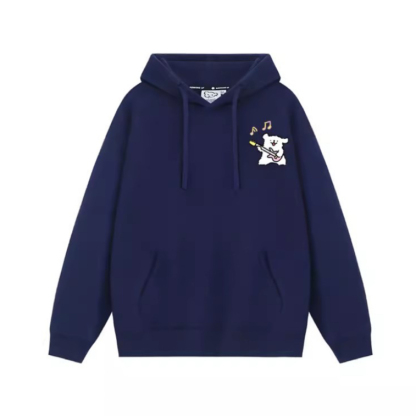 線條小狗音樂會聯名衛衣2024秋冬新款親子情侶裝薄絨款連帽衛衣