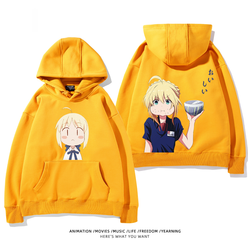 fate 2024秋冬新款親子情侶裝薄絨款連帽衛衣