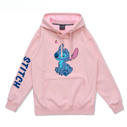 史迪仔卡通 聯名衛衣2025秋冬新款 親子情侶裝連帽衛衣