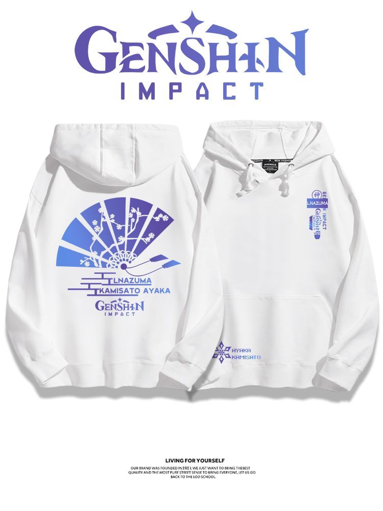 原神聯名衛衣2023秋冬新款親子情侶裝薄絨款連帽衛衣