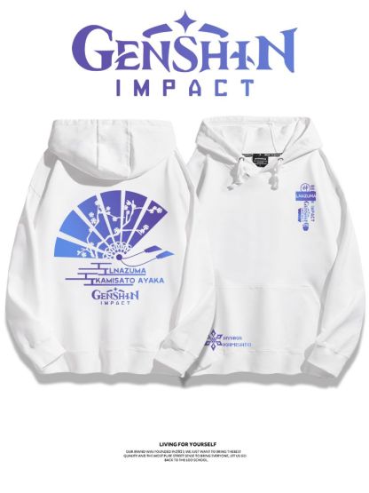 原神聯名衛衣2023秋冬新款親子情侶裝薄絨款連帽衛衣