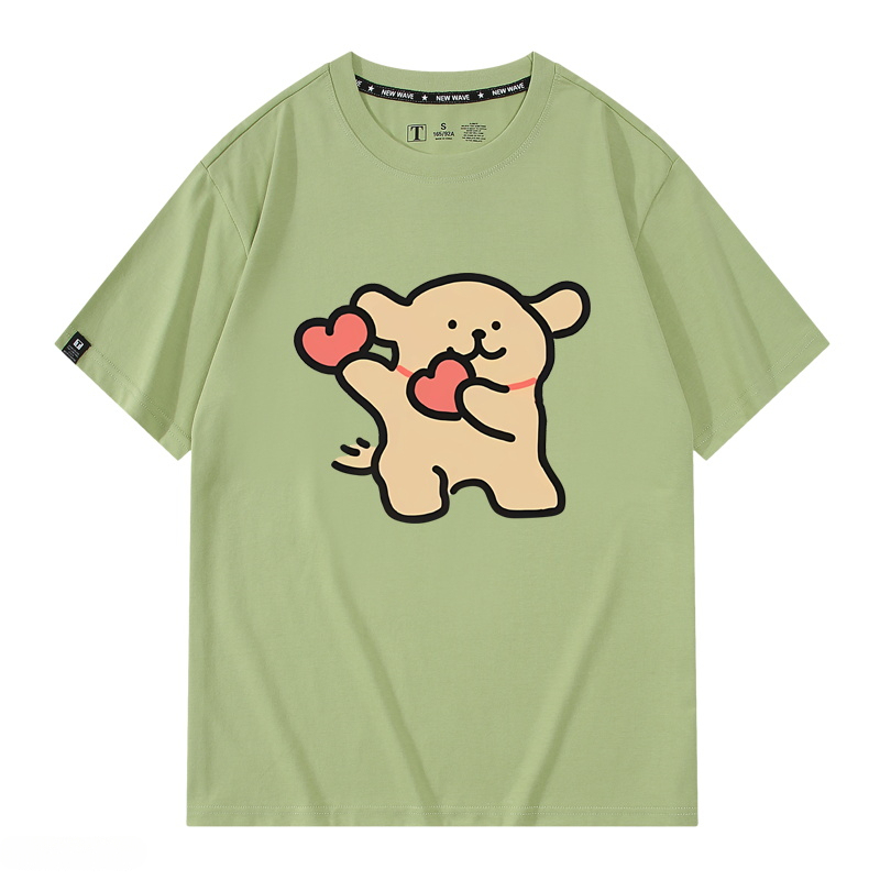 線條小狗 2024親子情侶男女同款 純棉T恤